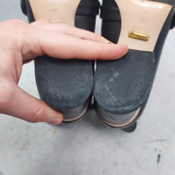 GUCCI Leather Black Malaga Kid GG Marmont Fringe Ankle Boot - Picture 12 of 15